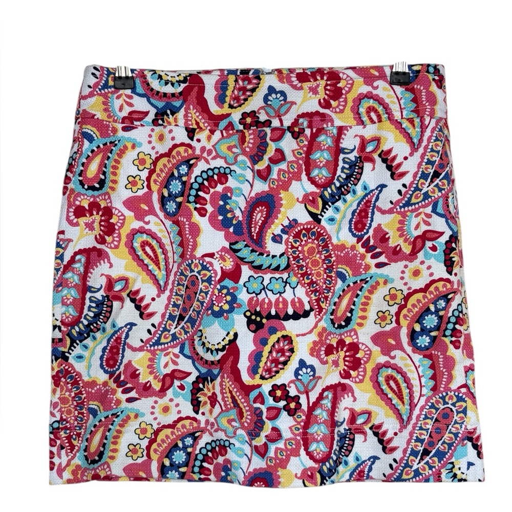 Talbots Persian Paisley Print Pencil Zip Up Skirt Size 8P